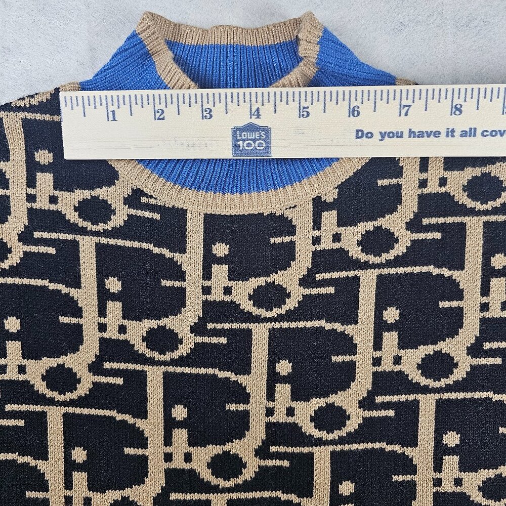 Designer Monogram Knit Semi Turtleneck Sweater Women's Size Small - Picture 6 of 6
